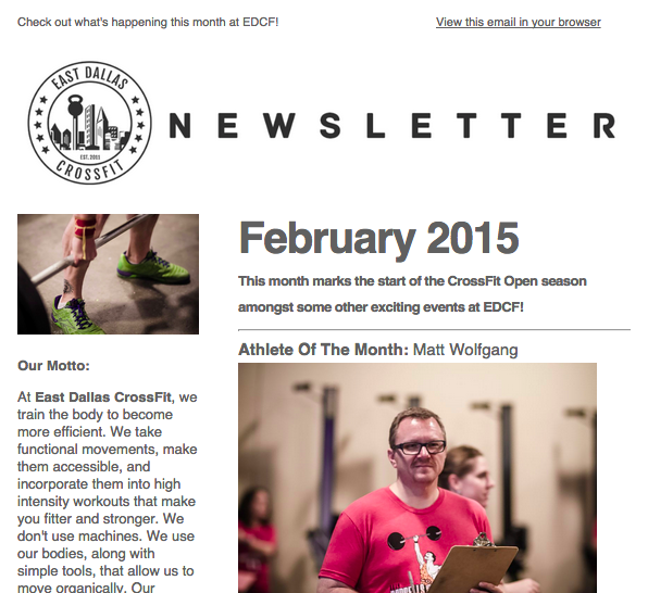 February 2015 Gym Newsletter