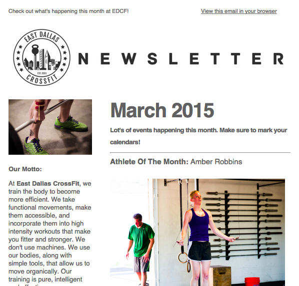 March 2015 Gym Newsletter